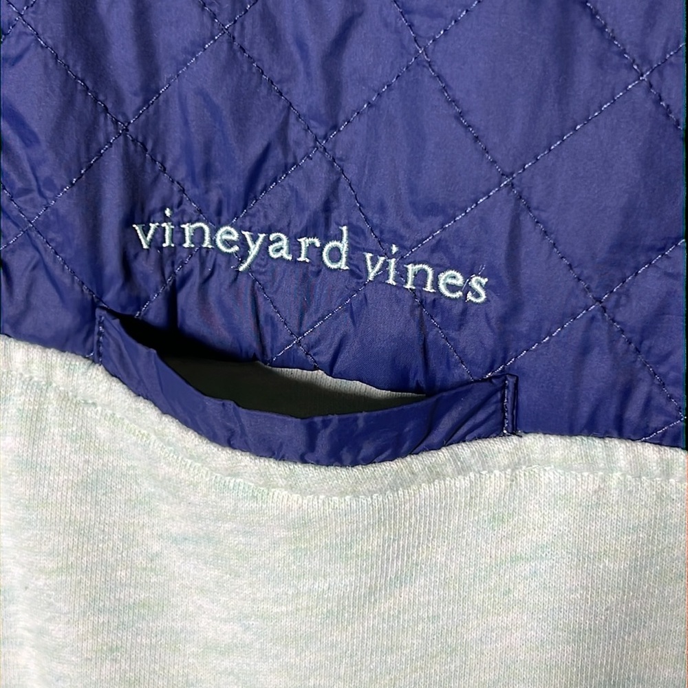 Vineyard Vines Blue Snap Quilted Full Zip Packable Hooded Jacket size medium - Picture 5 of 11